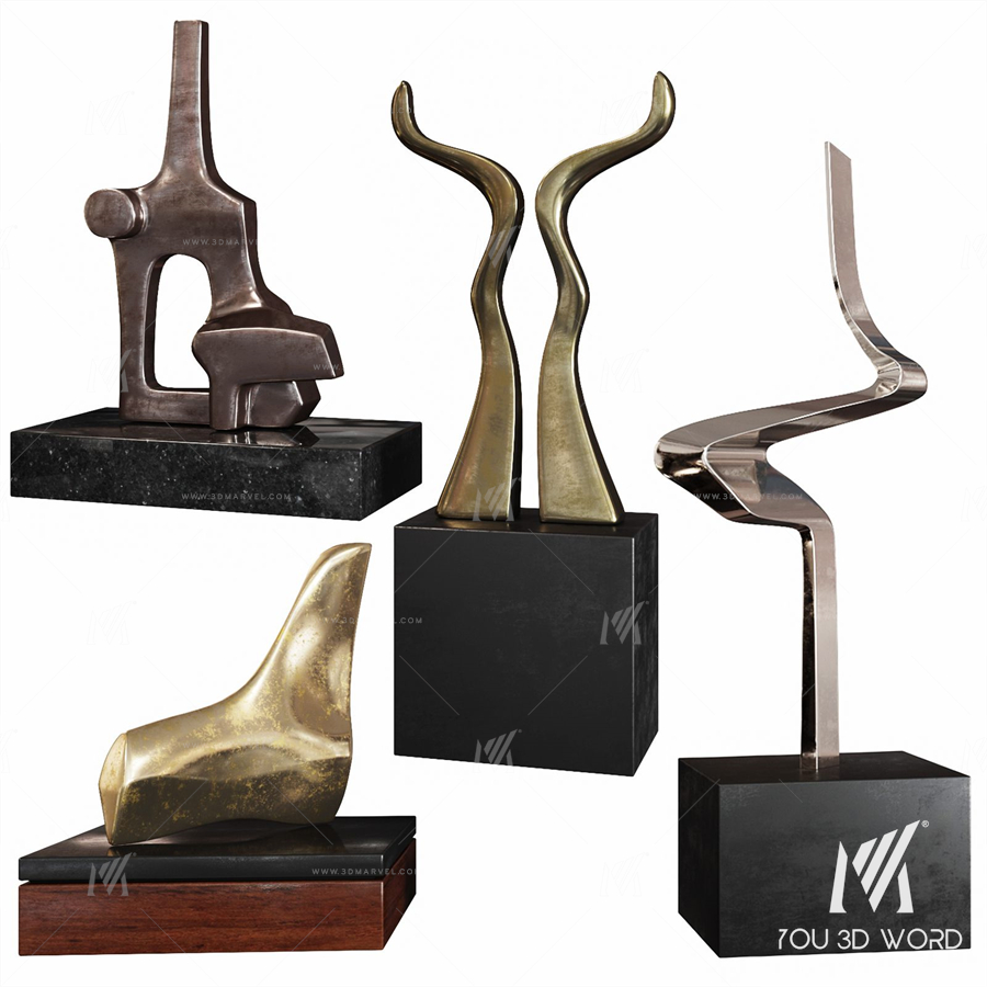 Abstract Sculptures set by Burlini Varga